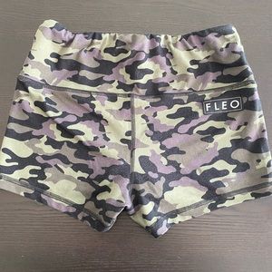 Purple Camo Fleo shorts